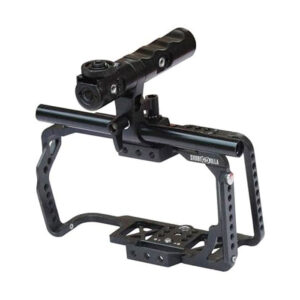 Shootvilla BMPCC Cage with Top Handle for Blackmagic Design Pocket Cinema Camera 4K w/Cold Shoe, NATO Rail, 1/4'' and 3/8'' Threaded Holes Full Camera Cage with Free Samsung SSD Mount (SV-BMPC-4K-C)