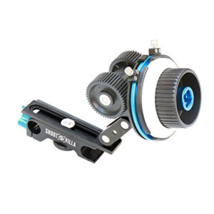 SHOOTVILLA DSLR Follow Focus with Hard Stops for 15mm Rail Rod Support Video Movie Film Making Nikon Sony Canon Panasonic Camera with 6 Gear Rings