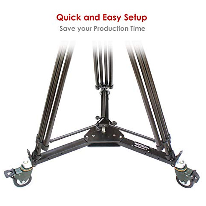 Shootvilla Professional Heavy Duty Portable Camera Tripod & jib Crane Floor Dolly for DSLR Video Film Cinema Camcorders (SV-PRT-D) - Image 2