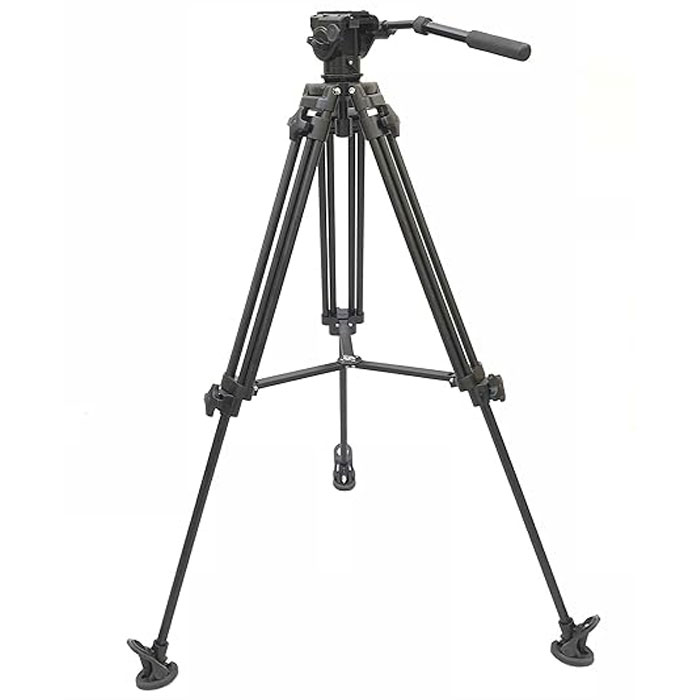 SHOOTVILLA Professional AluminumTripod Stand with Fluid Head for DSLR Video Camera Jib Cranes + Storage Bag (SV-TPOD) - Image 2