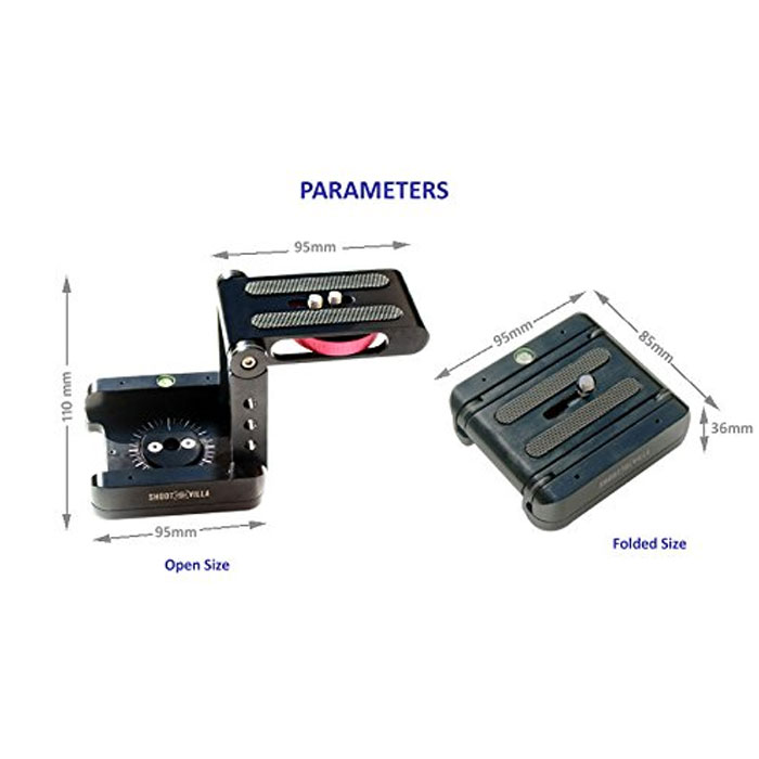 Shootvilla Aluminum Alloy Folding Camera Z Desktop Stand Holder Tripod Tilt & Pan - Image 2