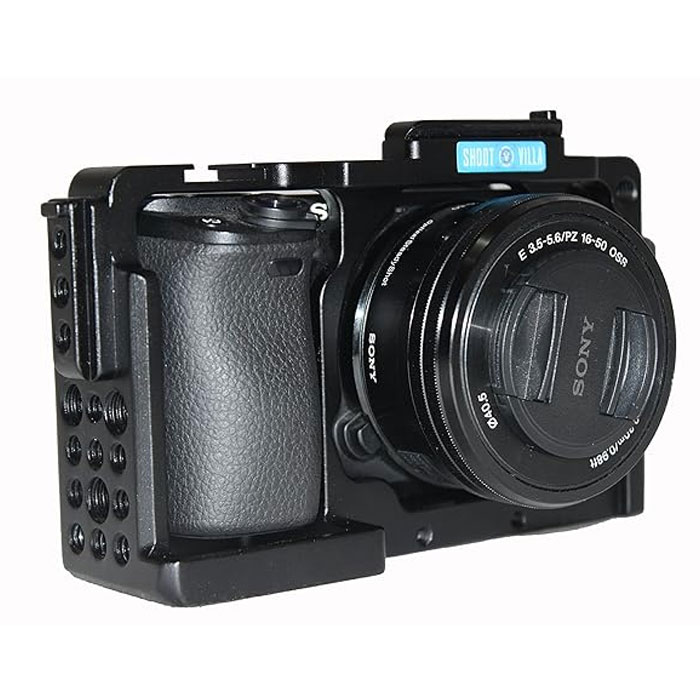 Shootvilla Cage For Sony Alpha A6000 A6300 Ilce-6000 6300 +Two Side Handles Shootvilla,Black - Image 2