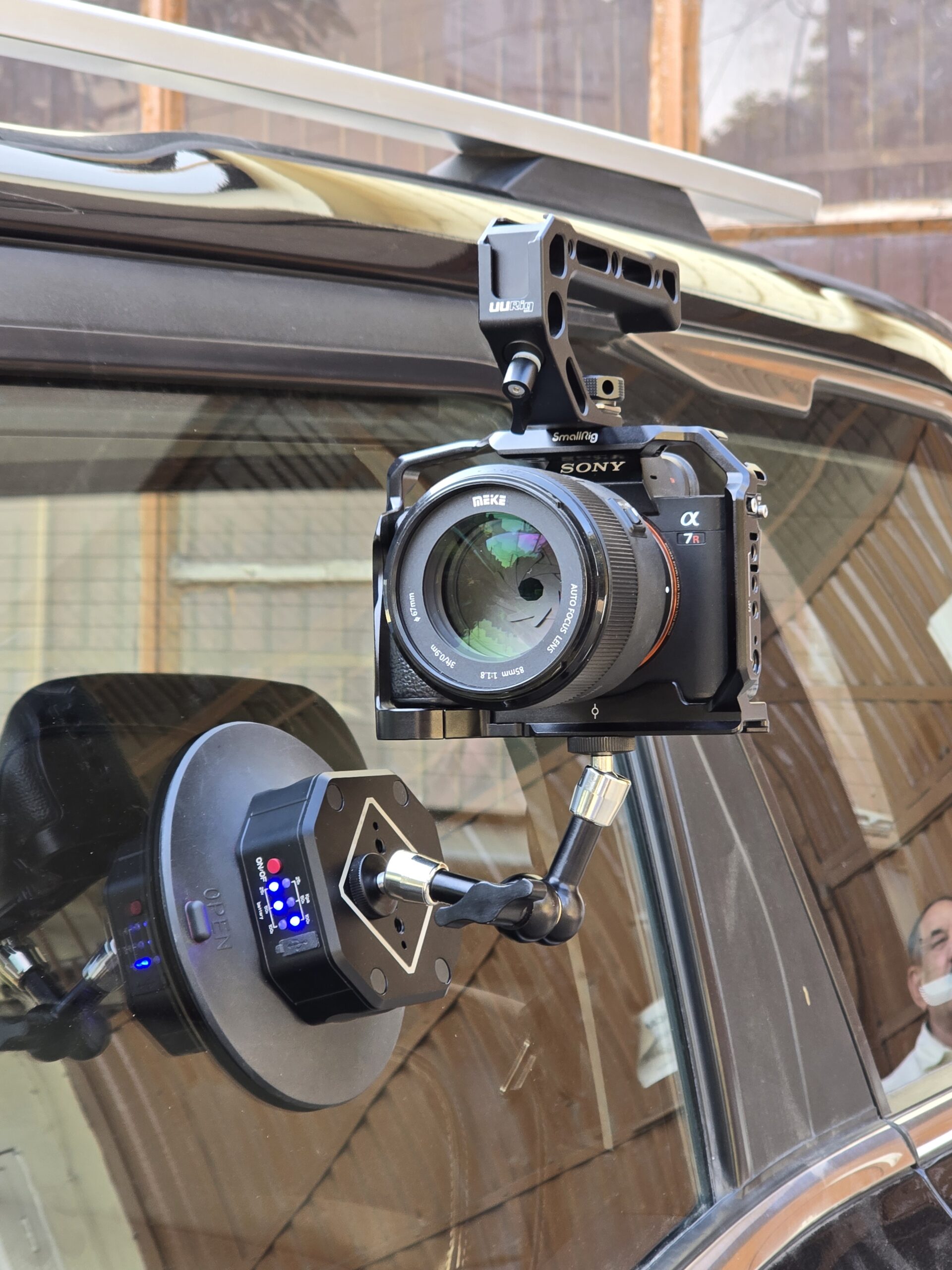 SHOOTVILLA Electric Auto Pump Suction Cup Camera Mount, Automatic Air Pump Vacuum Cup, Quick Release Car Mount Compatible with DJI OSMO Pocket 3 Insta360 iPhone - Image 5