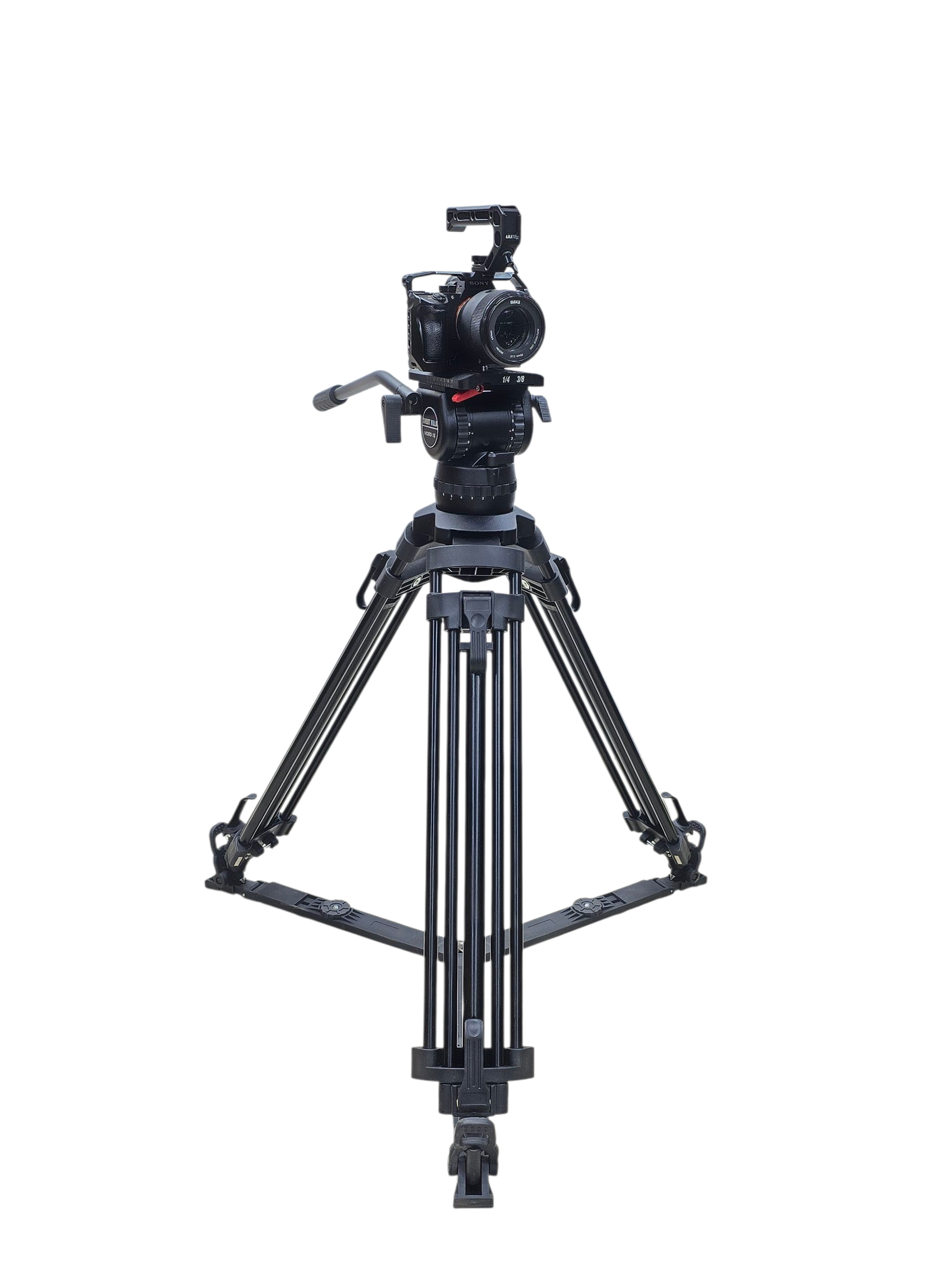 Shootvilla V15 Professional Broadcast Heavy Duty Video Camera Tripod With 100mm Bowl-(SV-V15-100) - Image 2