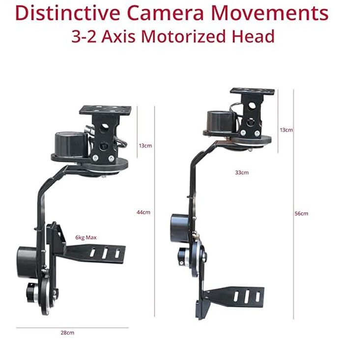 Shootvilla Professional Motorized Pan Tilt Head with 12V Joystick Control for DSLR Video Cameras Camcorders up to 6kg/13.2lb for Jib Crane Tripod + Carrying Bag (SV-SPY) - Image 3