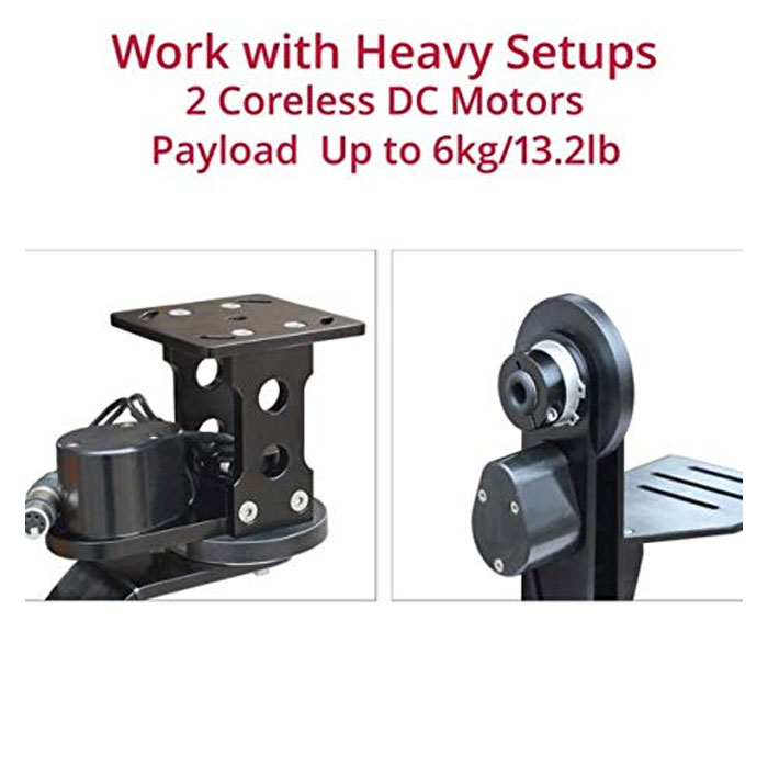 Shootvilla Professional Motorized Pan Tilt Head with 12V Joystick Control for DSLR Video Cameras Camcorders up to 6kg/13.2lb for Jib Crane Tripod + Carrying Bag (SV-SPY) - Image 4