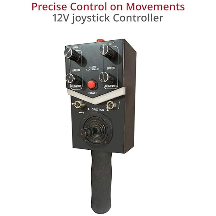 SHOOTVILLA Gold Camera Pan Tilt Head with 12V Joystick Control | Motorized Pan Tilt Head for Jib Crane Tripod DV Video DSLR (SV-Gold) - Image 4