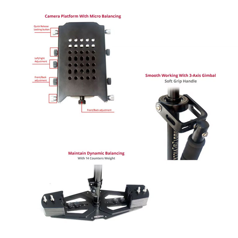 SHOOTVILLA Galaxy Pro dual Arm and Vest with FREE HD-5000 Steadycam - Image 4