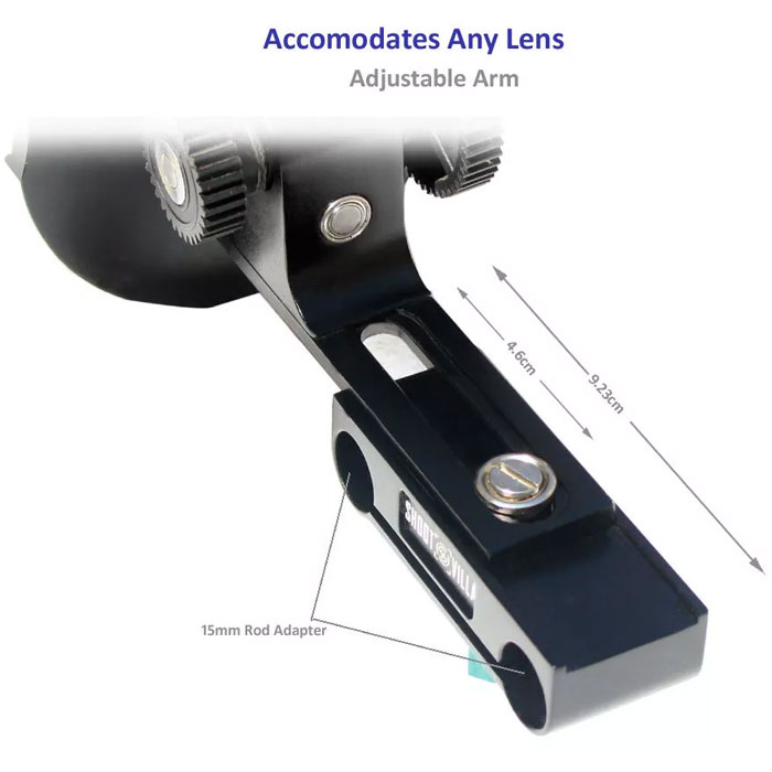 Shootvilla Universal Follow Focus With 15mm Rail & Gears Set - Image 4