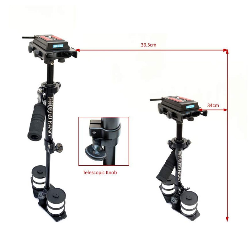 Shootvilla Nano Handheld Video Stabilizer Or Steadycam for SLR Mini DV Cameras with Box Weighing Upto 1Kg Free Quick Release Base Plate, Black - Image 7