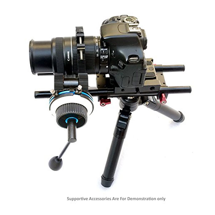 SHOOTVILLA DSLR Follow Focus with Hard Stops for 15mm Rail Rod Support Video Movie Film Making Nikon Sony Canon Panasonic Camera with 6 Gear Rings - Image 6