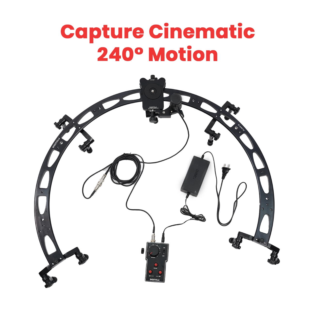 Shootvilla Curve-240° Motorized Curved Professional Camera Slider with Remote Control | Cinema Camera Slider for Nikon Sony Canon Panasonic