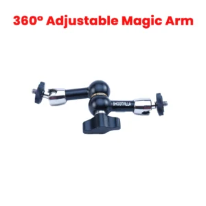 Shootvilla 5.25-Inch Adjustable Friction Power Articulating Magic Arm | Dual 1/4″ Thread Screw for LCD Monitors and LED Lights