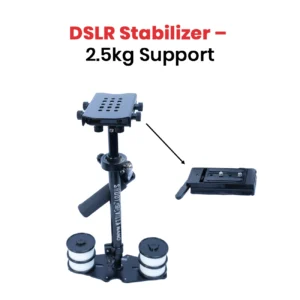 SHOOTVILLA Professional DSLR Nano Handheld Camera Stabilizer & Video Stabilizer with Quick Release Adapter Plate for DSLR Cameras up to 2.5kg (DSLR-Nano-QR) – Black/White