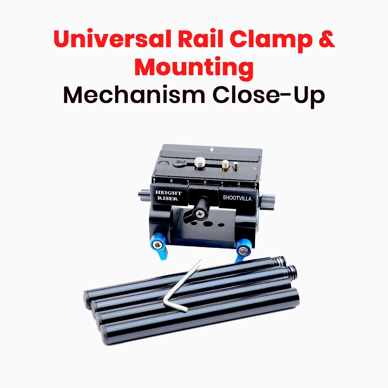 Shootvilla Height Riser Quick Release Baseplate – Universal Camera Tripod Mount 1/4” & 3/8” Screw | Best Camera Baseplate for DSLR & Video Camera