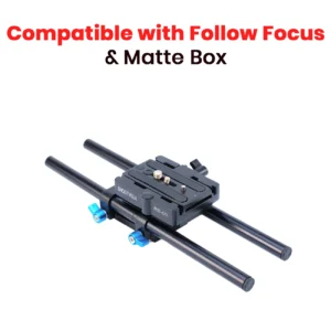 Shootvilla Universal 15mm Rail Support System | DSLR Camera Video Rod Base Plate, Black