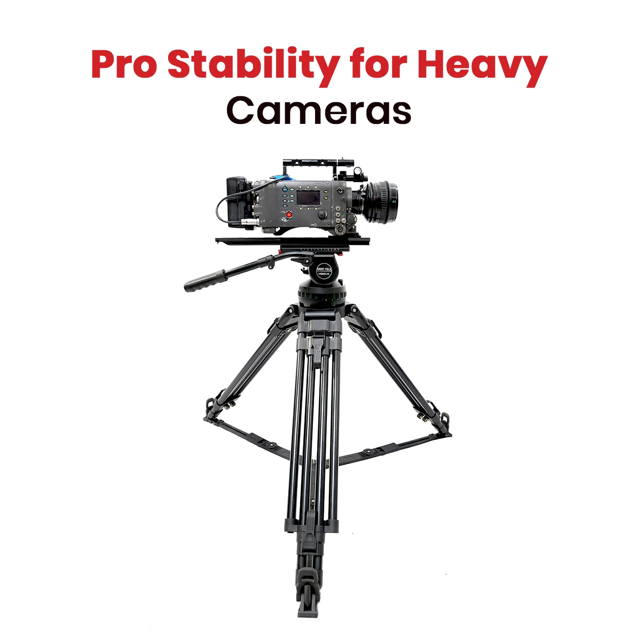 Shootvilla Best Hydraulic Tripod System for Videography – V25 LT PRO Professional Fluid Head Tripod | Compatible with Sony FX9 / FX6 / FS5, Canon C300 & Cinema Cameras - Image 7