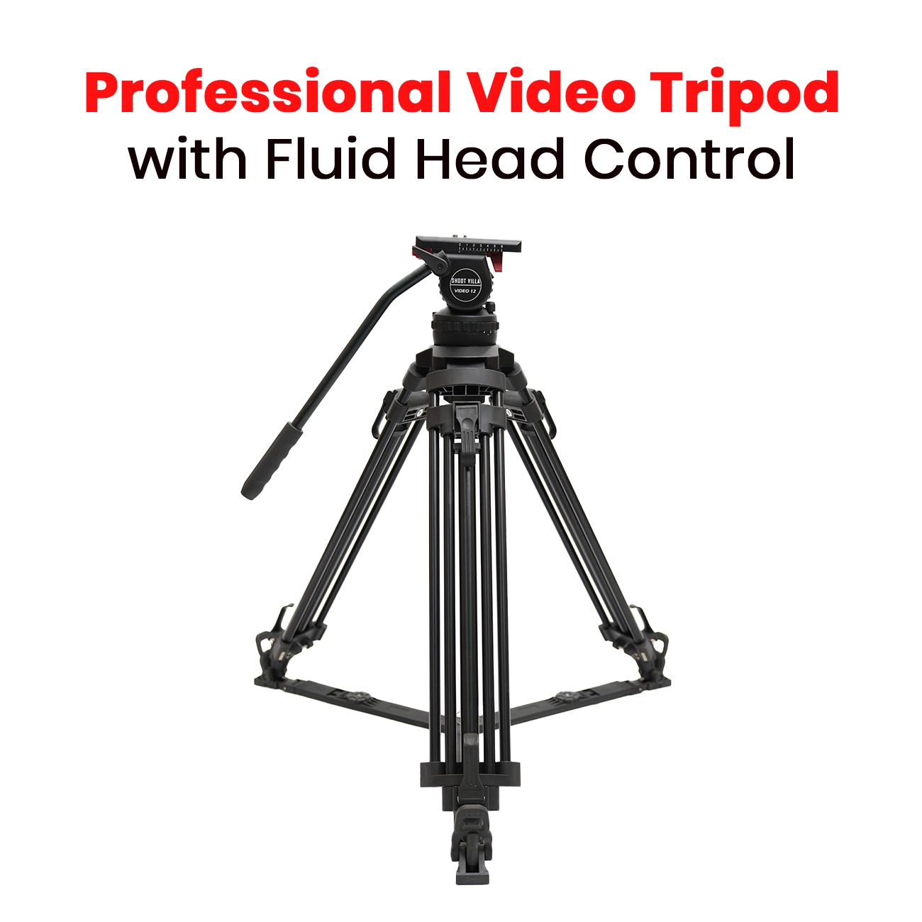 JIEPAI V12 L/T PRO Hydraulic Fluid Head Tripod Kit | Professional Video Tripod System with 12kg Payload