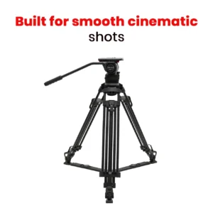 JIEPAI V15 L/T PRO Hydraulic Fluid Head Tripod Kit | Professional Video Tripod System with 15kg Payload